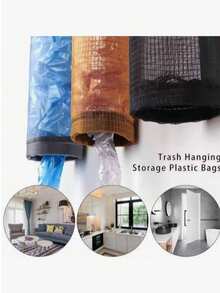 1 pieza Dispensador de bolsas de plástico, adecuado para el hogar, la cocina, fiestas de playa de verano, alimentos, camping, decoración de habitaciones, accesorios de cocina, almacenamiento montado en la pared - Múltiples estilos - Ver 4