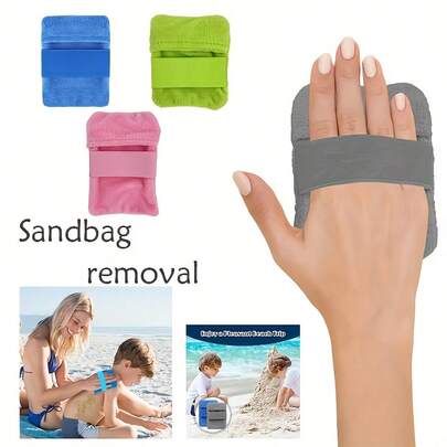 1pc Summer Outdoor Beach Sand Remover, Beach Vacation Sand Removal Bag, Outdoor Sand Removal Gloves, Sand Removal Brush, Summer Beach Sand Removal Gloves,Festival,Camping