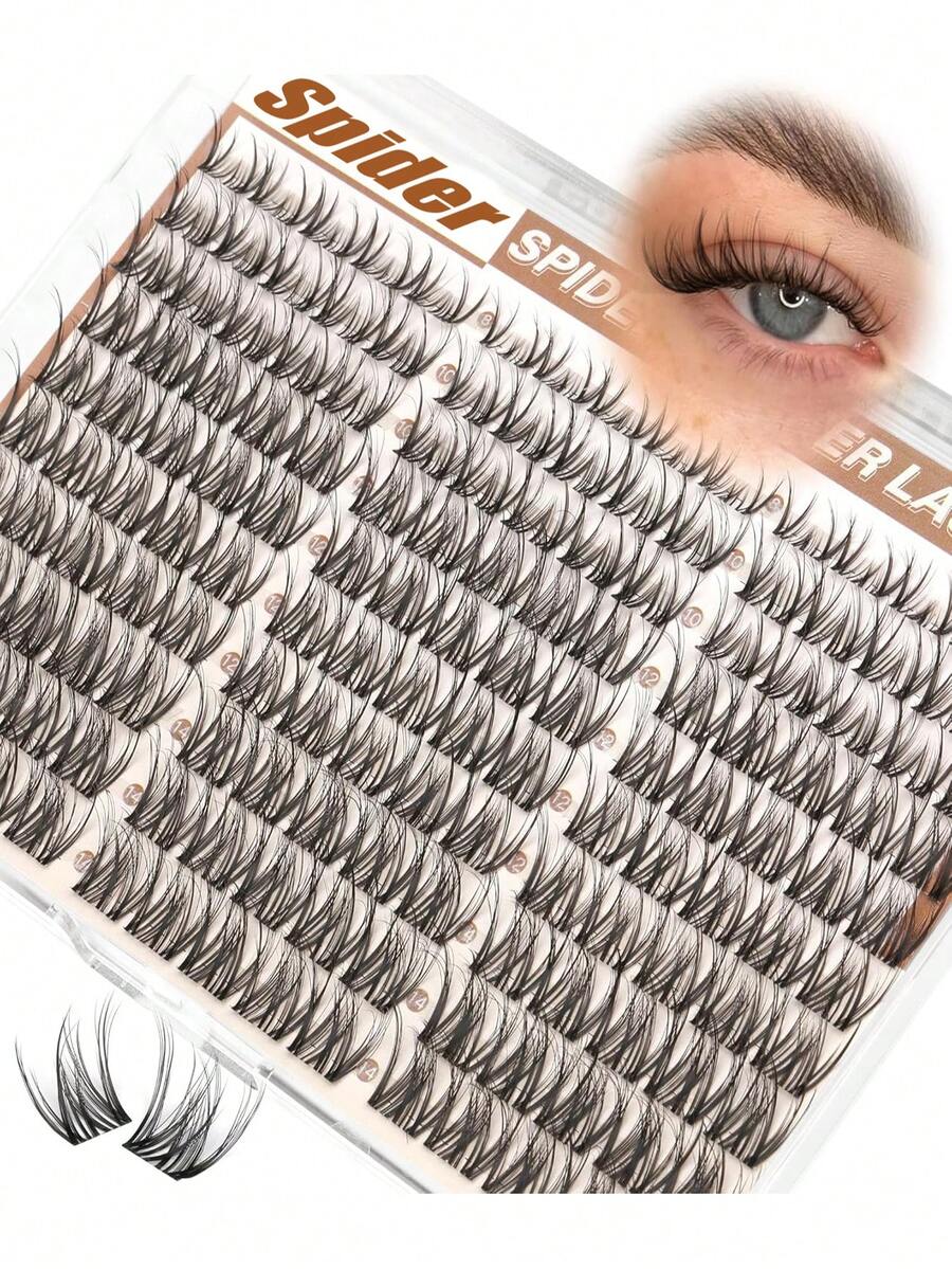 150pcs Spider Lash Clusters, 8mm-14mm Natural Lash Clusters, Kim K Style Wispy Breeze Lash Clusters, 150pcs Short Lash Extension With Invisible Band, CC-Curly For No Makeup - C - View 1