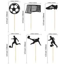 Decoraciones de pastel de fútbol de la Copa del Mundo, adornos, suministros para fiestas, banderas para hornear, decoraciones de cumpleaños felices, regalos de regreso a la escuela, suministros para fiestas, ramos de fiestas de cumpleaños, decoraciones de escena con tema lindo, decoraciones interiores. - Multicolor - Ver 22