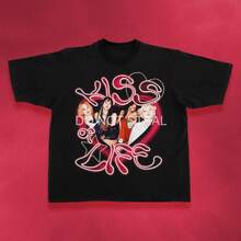 Camisa y Camiseta Casual Elegante para Mujer - 1 UnidadCamiseta de grupo de chicas de K-pop, actuación de K-popCamisetas Casuales para Mujer: Una colección que incluye camisetas casuales, tops y camisetas ideales para el uso diario.Confeccionadas con tejidos ligeros y transpirables, estas prendas presentan una estética de inspiración vintage, lo que las convierte en una excelente opción tanto para la vida universitaria como para conjuntos cotidianos.Los diseños son encantadores y bonitos, con un corte cómodo y favorecedor.Gracias a su estilo clásico, tejidos suaves al tacto y sensación agradable para la piel, estas prendas poseen un distintivo aire de inspiración mexicana. - Negro - Ver 6