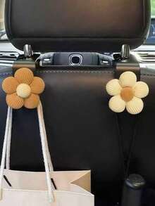 2pcs Car Small Flower Hooks, Multi-Functional Car Seat Back Storage Hooks, Car Decoration Accessories - Hook Up - View 8