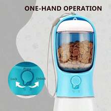 Botella de agua portátil para mascotas con contenedor de comida 3 en 1, tazón plegable para perros pequeños, gatos, cachorros, Yorkshire, Chihuahua, accesorios de viaje - Multicolor - Ver 1