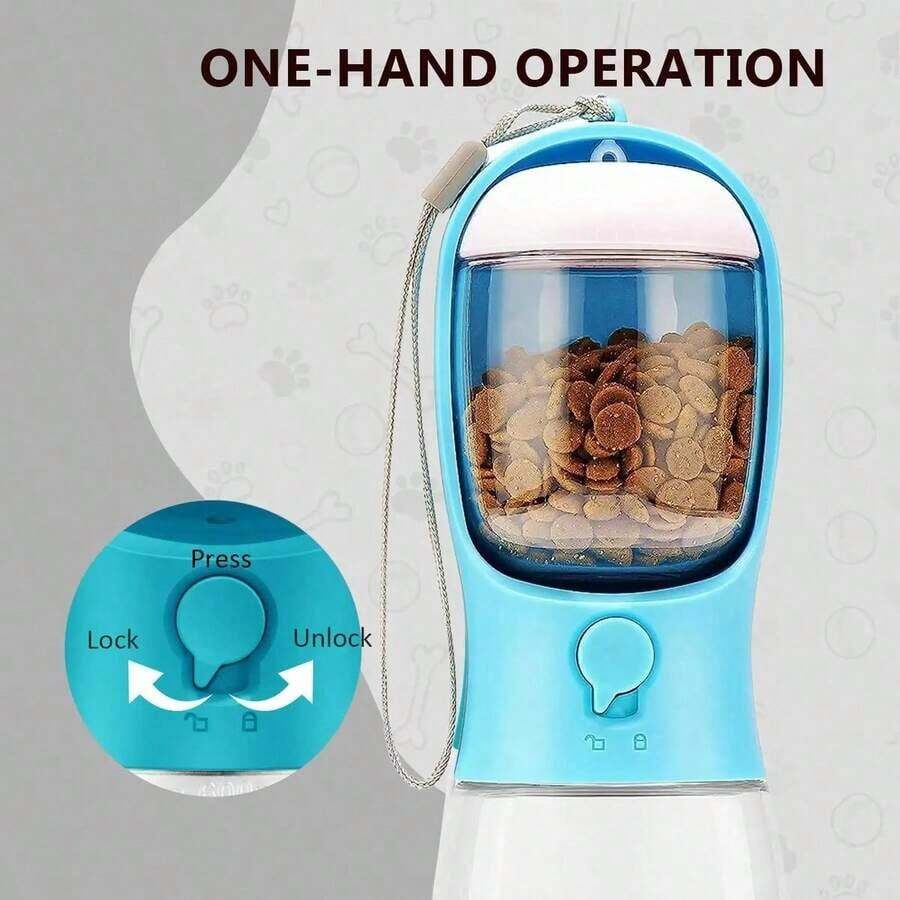 Botella de agua portátil para mascotas con contenedor de comida 3 en 1, tazón plegable para perros pequeños, gatos, cachorros, Yorkshire, Chihuahua, accesorios de viaje - Multicolor - Ver 1