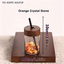 4pcs Set (Empty Bottle With Wooden Cap + 2 Incense Sticks + Crystal Stone) Refillable Glass Diffuser Bottle Set With Wooden Cap & Stick, 50ml/1.7oz Round Glass Jar Suitable For DIY Spices, Practical Gift "No Scent Source" - Diffuser Bottle - View 12