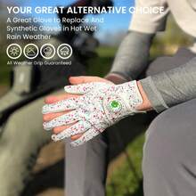 FINGER TEN Fashion Golf Glove For Men, Left Hand With Ball Marker, 1 Pack, Suitable For Right-Handed Golfers, All-Weather Grip, Comfortable, Confident Swing, Breathable Soft Men's Golf Glove For Outdoor - White - View 4