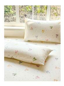 1pc Cute Multicolor Bow & Heart Print Ruffle Bed Skirt, Soft Skin-Friendly Dust-Proof Bed Cover, Korean Style All-Season Bedding For Bedroom - Multicolor - View 19