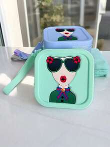 1pc Multifunctional Data Cable Storage Bag With Goddess Portrait, Mobile Phone Digital Electronic Accessories, Earphone Protection Bag, Portable Storage Bag, Makeup Storage Bag, Beauty Tool Storage, Waterproof Storage Bag, Silicone Material, Easy To Carry, Suitable For Bathroom Storage, Travel, Business Trip, Seaside Vacation, Is A Great Choice For Graduation Gifts And Birthday Gifts - Multicolor - View 4