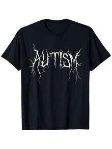 Camiseta gráfica con diseño humorístico sobre autismo para hombres y mujeres, unisex, casual, de cuello redondo y manga corta, con un poco de elasticidad. Prenda de verano para hombres, ligeramente elástica, disponible en tallas S a XXXL. Una camiseta de manga corta adecuada para el hogar, uso diario, fiestas y viajes, perfecta como regalo para amigos o familiares. - Negro - Ver 5
