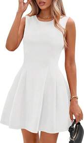 Summer Dresses For Women 2026 Elegant Classy Spring A Line Business Casual Work Graduation Cocktail Short Dress - White - View 10