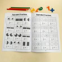 32 páginas Libro de ejercicios de fracciones matemáticas, libro de ejercicios para niños, materiales de aprendizaje de matemáticas, adecuado para el aprendizaje en el hogar y en el aula, ayuda de aprendizaje - Multicolor - Ver 6
