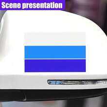 10 Inch Classic Retro Tri-Color Stripe Decal Sticker, Waterproof Self-Adhesive Car Stripe Sticker For Grille Fenders Hood Bumper (Easy Removal, No Residue) Exterior Accessories (Black) - Blue - 查看 4