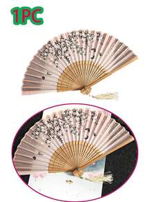 2pcs Vintage Printed Folding Fans With Tassels, Portable Bamboo Hand Fans For Cooling, Suitable For Beach, Wedding, Music Festival, Daily Use, Gift For Women - Fan - View 11