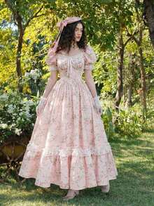 MOD Vestido largo de encaje blanco con volantes estilo victoriano vintage, vestido de fiesta, vestido de graduación, con exquisita mano de obra - Rosa 2 - Ver 9