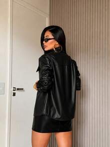 Stylish Casual Coats For Cross-Border Europe And America - Hitam - View 2