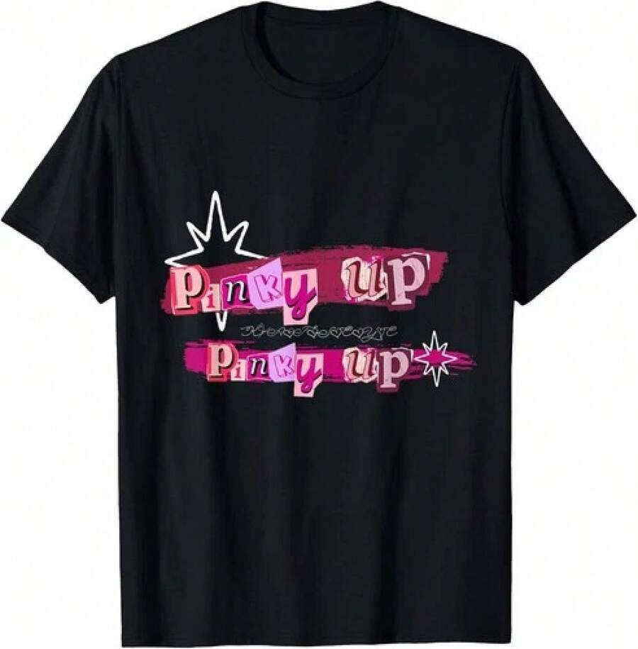 Pinky Up  Inspired Fan Design Pink Music Lover Style T-Shirtblusas para mujer playeras de mujer vestidos casuales para mujer y2k playeras deportivas para mujer verano camisetas ropa de mujer Fashion Perfect For Daily - Negro - Ver 1