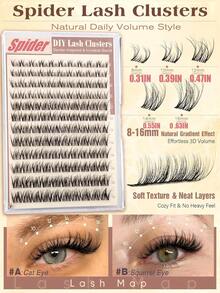 120pcs Spider Lash Clusters Wispy, Natural Looking Fluffy Lash Clusters, 8-16mm Lash Extension With Invisible Band - C - View 2