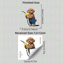 1PC Funny Dog Fuel Nozzle Sticker For Cars, Cute Poodle Gas Pump Vinyl Decal, Removable Pet Lover Auto Art For Fuel Tank Cap Or Bumper - A - View 4
