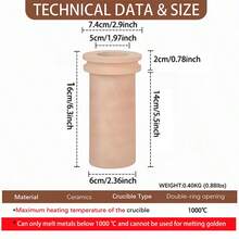 1公斤/2公斤/3公斤陶瓷石英坩埚，珠宝铸造的理想熔炼容器，用于熔化铝、银和其他金属，金匠工具 - 坩堝 - 查看 9