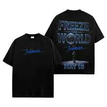 Summer 2026 USA-Drake "Iceman" 2026 Album Graphic Tee, Washed Cotton Hip Hop Shirt, OVO Inspired Rap Merch, Vintage Portrait T-Shirt, Y2K Streetwear Oversized Fit, Fan Gift Apparel2026-Gift For Him,Breathable & Soft,Daily Wear,Gym Workout - 黑色 - 查看 1
