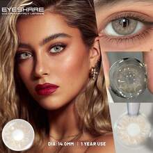 Eyeshare 1对装,适用于自然蓝眼睛、灰色镜片、绿色眼睛的美瞳,可用于美容美瞳,棕色瞳孔 - 棕色 - 查看 3