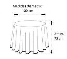 VALENTIA HOME Falda Mesa Camilla Riba | Ropa Mesa Camilla Redonda | Mesa 60, 70, 80, 90, 100 CM | Camilla Mesa Decorativa | Tejido Primavera, Verano y Otoño | Faldillas Mesa Camilla con Altura para Mesa 75 cm | Ropa mesa camilla fabricada en España| 12 colores"✅Entrega 24/48h" - Doré - Ver 8