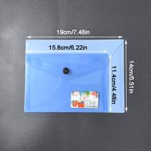 5 piezas/10 piezas Bolsas de documentos transparentes y coloridas con cierre a presión - Bolsas de oficina de polipropileno duraderas, bolsas de plástico, útiles escolares, accesorios de oficina - Multicolor - Ver 3