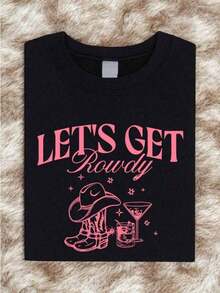 1 Piece Bachelorette Party T-Shirt "Last Rodeo", Nashville Bachelorette Party, Bridesmaid T-Shirt, Country Bachelorette Party T-Shirts, Cowgirl Bridal Party, "Let's Make Some Noise, My Last Rodeo" IT-3213Y2Y-Summer Clothes CA24180g 100% Cotton - 黑色T卹,讓我們嗨起來! - 查看 7