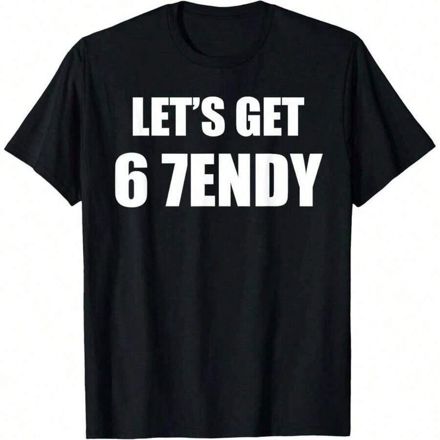 1 Piece Funny T-Shirt With "Let's Get Meme" Meme Print - 100% Cotton, Short Sleeve, Casual Crew Neck, Simple Y2K Style With Letter Print, Streetwear, Soft T-Shirts For All Seasons - Unisex, For Everyday Wear On Campus, 180g 100% Cotton - 黑色 - 查看 1