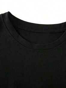 New Men's Short Sleeve Crew Neck T-Shirt, Summer 2026, Printed, Casual, Sporty, Men's Summer Clothing Top. - 黑色 - 查看 3