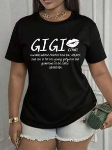 Camiseta Gigi para Mujer, Camiseta con Estampado Gráfico Gigi de Moda, Camiseta Grandma Nana Life, Camiseta La Mejor Abuela del Mundo, Camiseta In My Gigi Era, Camiseta Casual de Corte Regular Lavable a Máquina para Atuendo Informal, Suéter Cómodo, Camiseta de Verano para Regalo de Cumpleaños a Gigi - Negro - Ver 7