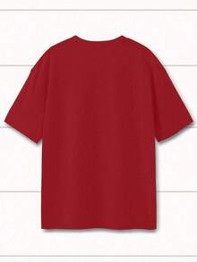 1 Piece Of  Casual Clothing For Men And Women, Plus Size Black T-Shirt For Women With LA Hand Sign Print, Urban Casual Style, Y2K Fashion, Comfortable, Relaxed Style, Streetwear, Summer White Top, Versatile, Easy To Match, For Daily Wear, Street Style, Vacation Wear, Weekend Wear. - 紅色的 - 查看 2