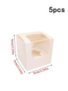 5pcs/20pcs/50pcs Window Bread Box, Pastry Box, New Large Square Cake Box, Small Kraft Paper Cupcake Box, Suitable For Cookies, Macarons, Mini Snacks, Suitable For Holidays, Parties, Paper Cup Cake Box, Birthday Gift Packaging - Multicolor - View 22