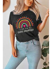 playeraparamujercondiseñógicodeElÚltimoDíaDeClasesTeAmoTodosClaseDespedidoMaestroVidacondiseñógraficoParaMaestros - Negro - Ver 3