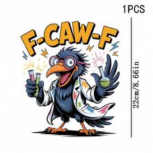 1 Peça / 2 Peças / 3 Peças Patch Termocolante de Transferência de Calor Quirky Science Crow F-CAW-F, Adesivo de Tecido DIY Estilo Laboratório Divertido para Decoração de Camiseta, Moletom, Bolsa de Lona - Multicolorido - Visão 10