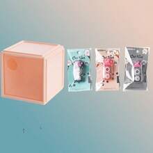 Transparante stapelbare displaydoos met lade, bureau-organizer - Vierkante opbergdoos - Bekijken 9