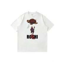 Camiseta de cuello redondoAkira-Dragon-Balls-Master-Roshi-And-Giant-Turtle 2026 Japanese Anime Men's T-Shirts Funny Cute Cartoon Women T-Shirt Short-Sleeved T-Shirts Graphic Tees Kawaii Printed T-Shirts Graphic T-Shirts Crew Neck 100% Cotton,Camiseta con estampado kawaii,Top de estilo urbano hip-hop,blusas para mujer,La elección perfecta para tus atuendos de San Valentín,afiliado ,camiseta masculina con gráfico divertido,Prenda masculina de moda - Blanco - Ver 1