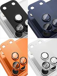 CteGlodrix 3pcs Full Coverage Camera Lens Protector Film, Suitable For IPhone 17/16 Pro Max/17 Air/15/14/13/12/11, Accessory Rear Lens Glass - Silver - View 3