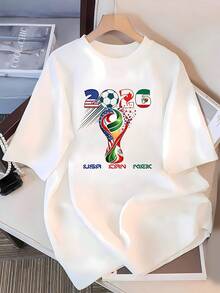 Símbolo vibrante que une las banderas de Estados Unidos Canadá y México en honor al mundial 2026 con balón y formas coloridas que representan unidad y pasión por el fútbol camiseta de mujer 100% algodón cómoda y ligera ideal para fanáticas deportivas - Blanco - Ver 3