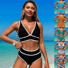 New 2026 Swimsuit, Ruffled Bikini, Sporty Two-Piece Swimsuit For Women. - Black - View 3