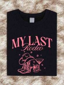 1 Piece Bachelorette Party T-Shirt "Last Rodeo", Nashville Bachelorette Party, Bridesmaid T-Shirt, Country Bachelorette Party T-Shirts, Cowgirl Bridal Party, "Let's Make Some Noise, My Last Rodeo" IT-3213Y2Y-Summer Clothes CA24180g 100% Cotton - 黑色T卹 我的最後一次牛仔競技 - 查看 1