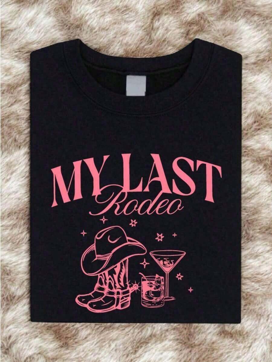 1 Piece Bachelorette Party T-Shirt "Last Rodeo", Nashville Bachelorette Party, Bridesmaid T-Shirt, Country Bachelorette Party T-Shirts, Cowgirl Bridal Party, "Let's Make Some Noise, My Last Rodeo" IT-3213Y2Y-Summer Clothes CA24180g 100% Cotton - 黑色T卹 我的最後一次牛仔競技 - 查看 1
