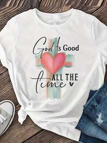 Camiseta 'Dios es Bueno en Todo Momento', Camiseta con Cruz Dibujada a Mano, Camiseta con Cruz de Acuarela, Camiseta Religiosa, Camiseta Cristiana - Negro - Ver 9