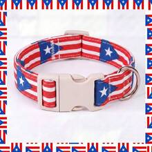 Vòng cổ chó in cờ Puerto Rico, sọc đỏ trắng xanh dương yêu nước với họa tiết ngôi sao đơn, dây đeo cổ có thể điều chỉnh, thích hợp cho các lễ hội văn hóa. - Phối màu - Xem 10