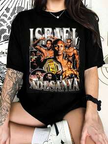 IsraelS Adesanya T-Shirt, High-Quality Print - Fan Of The Last Style Setter, Custom Vintage MMA Design, Adult And Child Sizes - Black - View 1