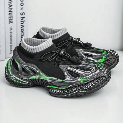 Men's Outdoor Low-Top Air Cushion Shock-Absorbing Comfortable Soft-Sole Casual Shoes, Brand Design Original Niche Sneakers, Fashion Versatile Punk Style Personalized Chunky Sneakers Increase Height Thick-Sole Sports Shoes, Leather Waterproof, Luxury High-End Sporty Walkable Shoes, Popular Plus Size Shoes, Brown Boots