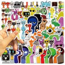 50 miếng dán chủ đề Game Dandy's World, nhạc Sprunki, tự làm sticker, sticker chống nước cho sổ lưu niệm, điện thoại, hành lý, ván trượt, sticker dễ thương, quà sinh nhật hoàn hảo. - Nhiều màu - Xem 3