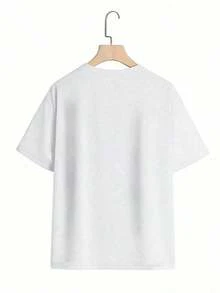Modern And Minimalist Cotton T-Shirt For Women With Cute Bear Print, Thick Cotton T-Shirt For Women For Christmas (PC) Casual For Everyday Wear - 白色 - 查看 2
