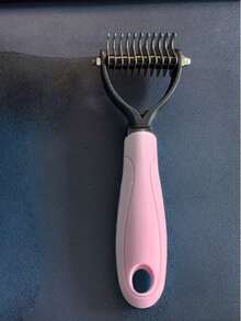 Large/Small Pet Dematting Comb, Double Sided Dog Grooming Rake Brush For Dogs & Cats, Stainless Steel Blades, Non‑Slip Handle Pet Shedding Tool,Dog Rake Brush ,Cat Dematting Tool,Double Sided Pet Grooming Rake,Remove Matted Fur,Pet Hair Knot Cutter - Multicolor - View 14