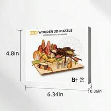 2pcs Kids Insect Theme 3D Wooden Puzzles, DIY Assembly Butterfly And Beetle Models, Creative Educational Toys, Desktop Decor, Perfect Birthday And Holiday Gifts For Boys And Girls - Multicolor - View 6